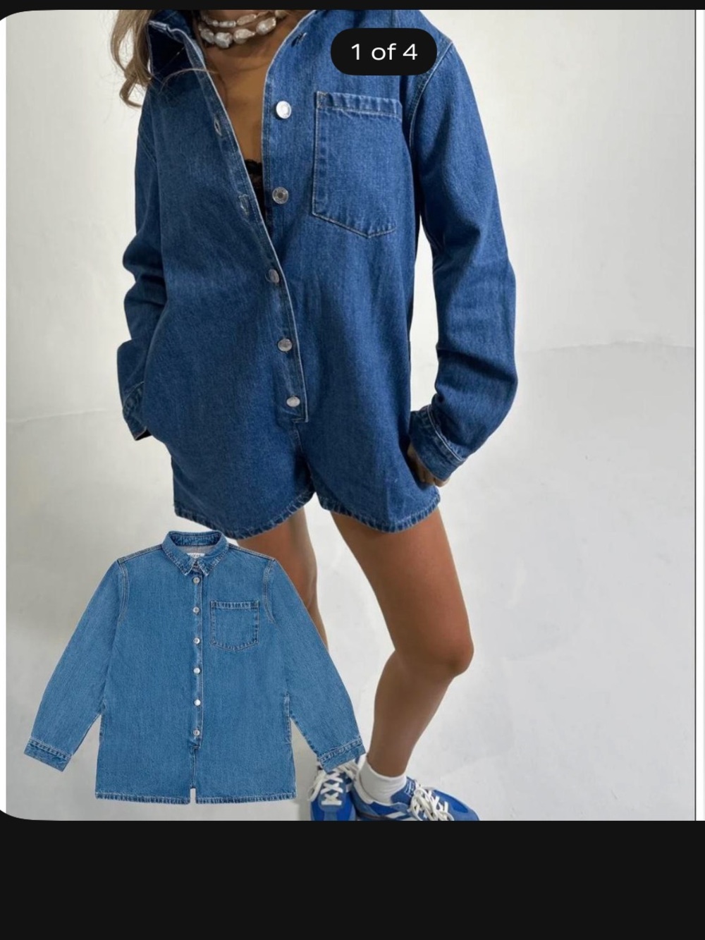 Parke Light Blue Denim Romper